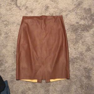 Express - Chestnut Leather Skirt